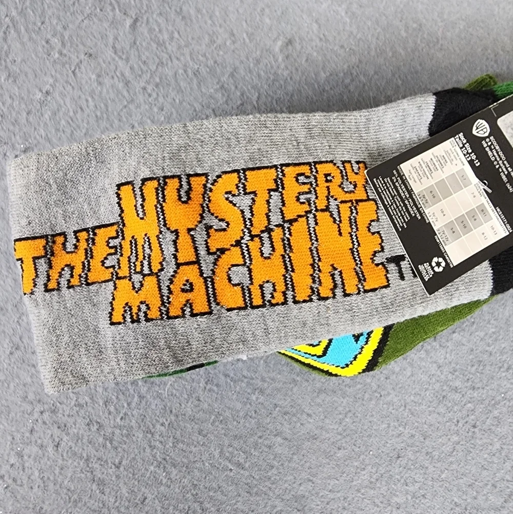 NWT 2 Pair Scooby Doo Black And Green Crew Socks Mens 8-12 Unisex